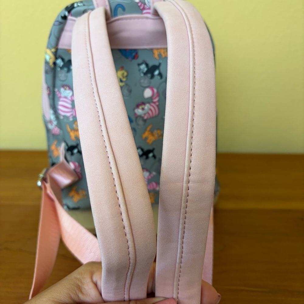 Loungefly Disney Cats Gray Pink Mini Backpack - Picture 8 of 16